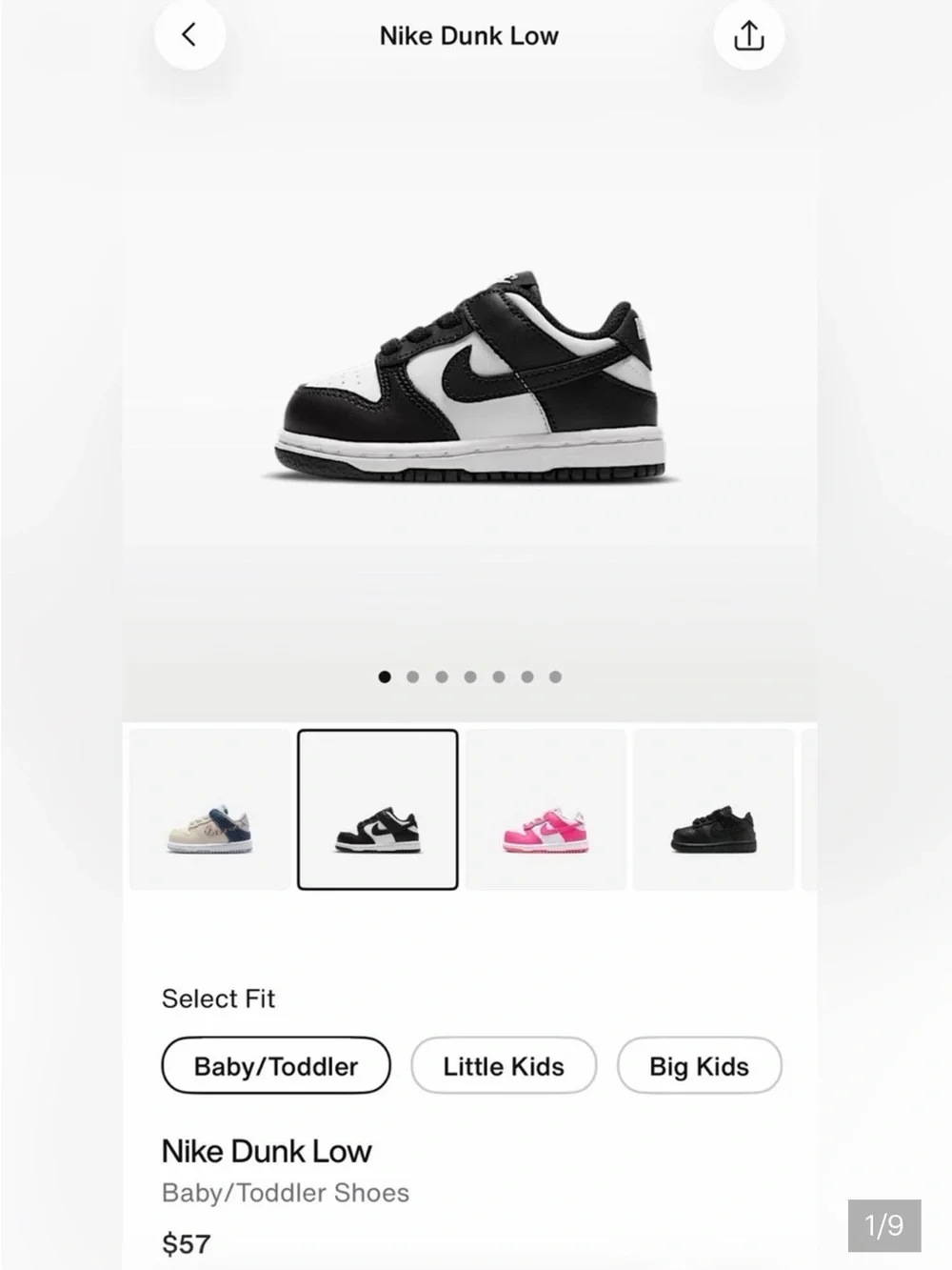 Nike Dunk Low Kids Sneakers - Black/White